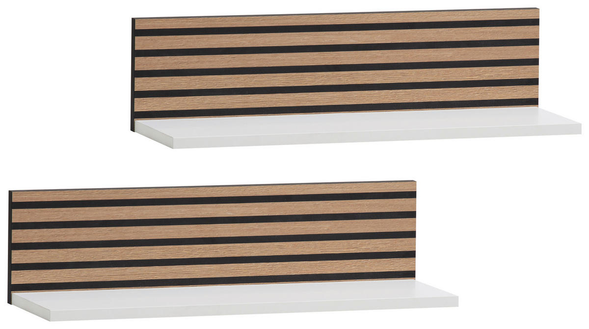 WANDREGAL 60/15,7/17,3 cm  - Eichefarben/Weiß, Design, Holzwerkstoff (60/15,7/17,3cm) - MID.YOU