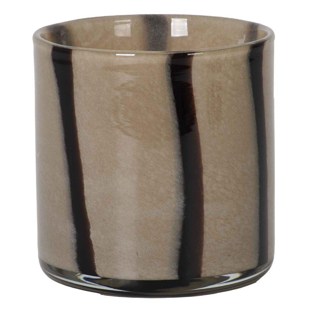 LJUSLYKTA - beige/svart, Basics, glas (8/8cm)