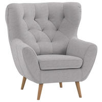 SESSEL in Mikrofaser Taupe  - Taupe/Eichefarben, Design, Holz/Textil (87/101/95cm) - Stylife