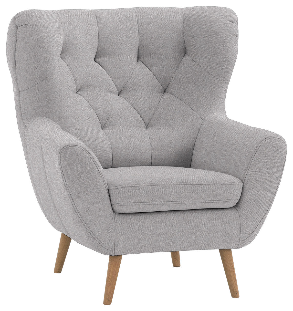 SESSEL in Mikrofaser Taupe  - Taupe/Eichefarben, Design, Holz/Textil (87/101/95cm) - Stylife