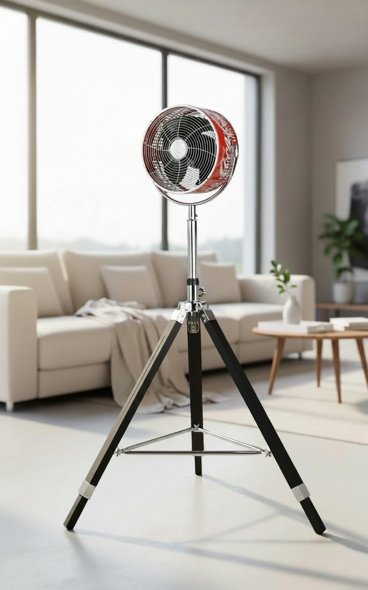 STANDVENTILATOR COOLFAN XL - Rot/Schwarz, Basics, Holz/Metall (70/135/70cm)