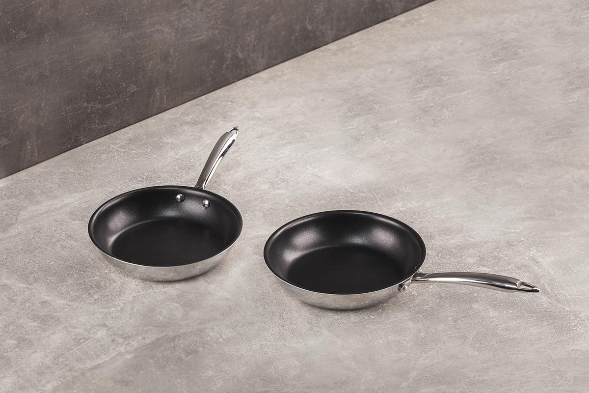 PFANNENSET Edelstahl 2-teilig  - Edelstahlfarben, Basics, Metall (26/9/44.5cm)