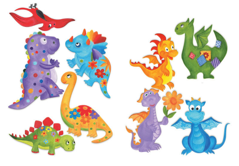 DEKOSTICKER Dinosaurier  - Multicolor, KONVENTIONELL, Kunststoff (25/35/0,10cm) - Euroart