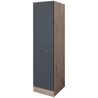 GESCHIRRSCHRANK 50/200/57 cm  in Eiche San Remo, Dunkelgrau  - Edelstahlfarben/Dunkelgrau, MODERN, Holzwerkstoff/Metall (50/200/57cm) - FlexWell
