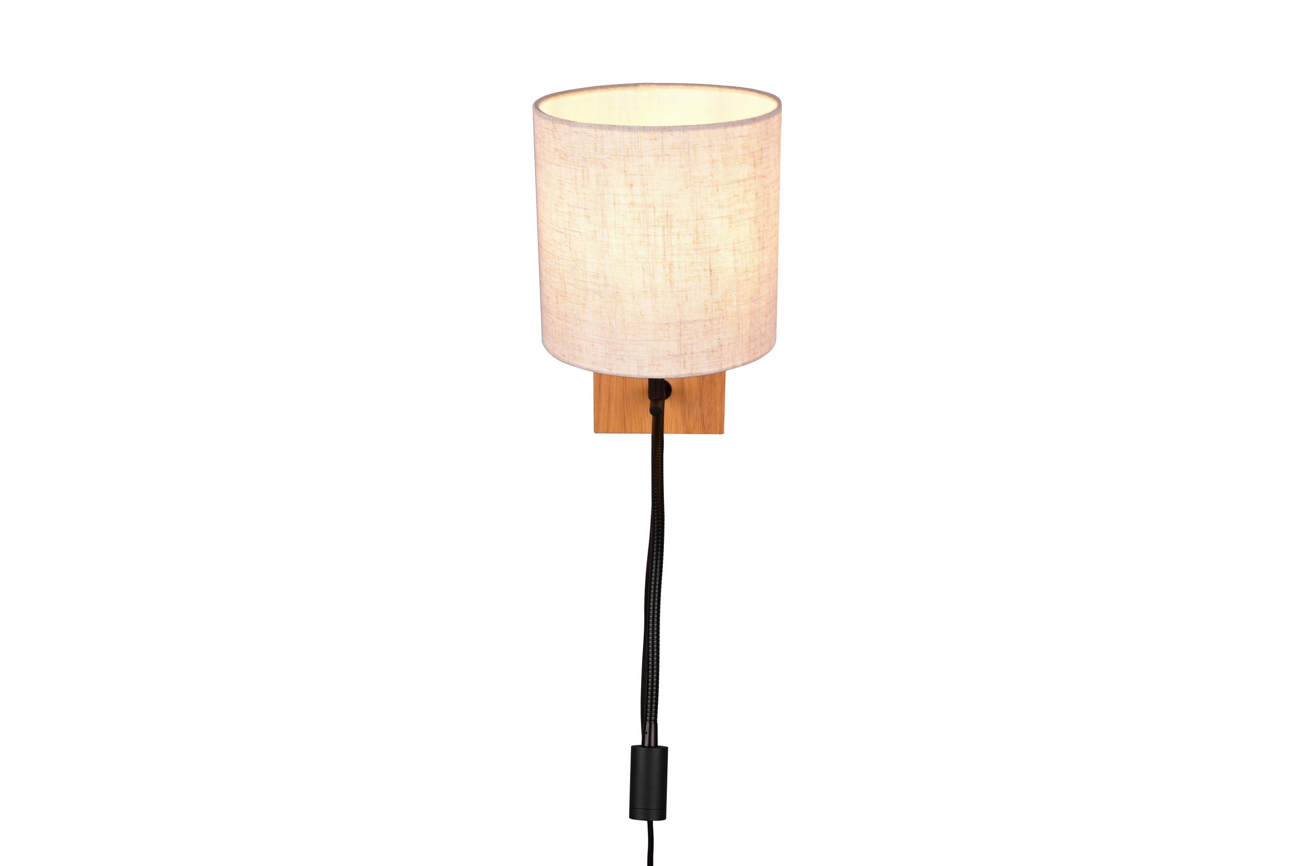 WANDLEUCHTE - Weiss/Braun, Natur, Holz/Textil (18/30cm)