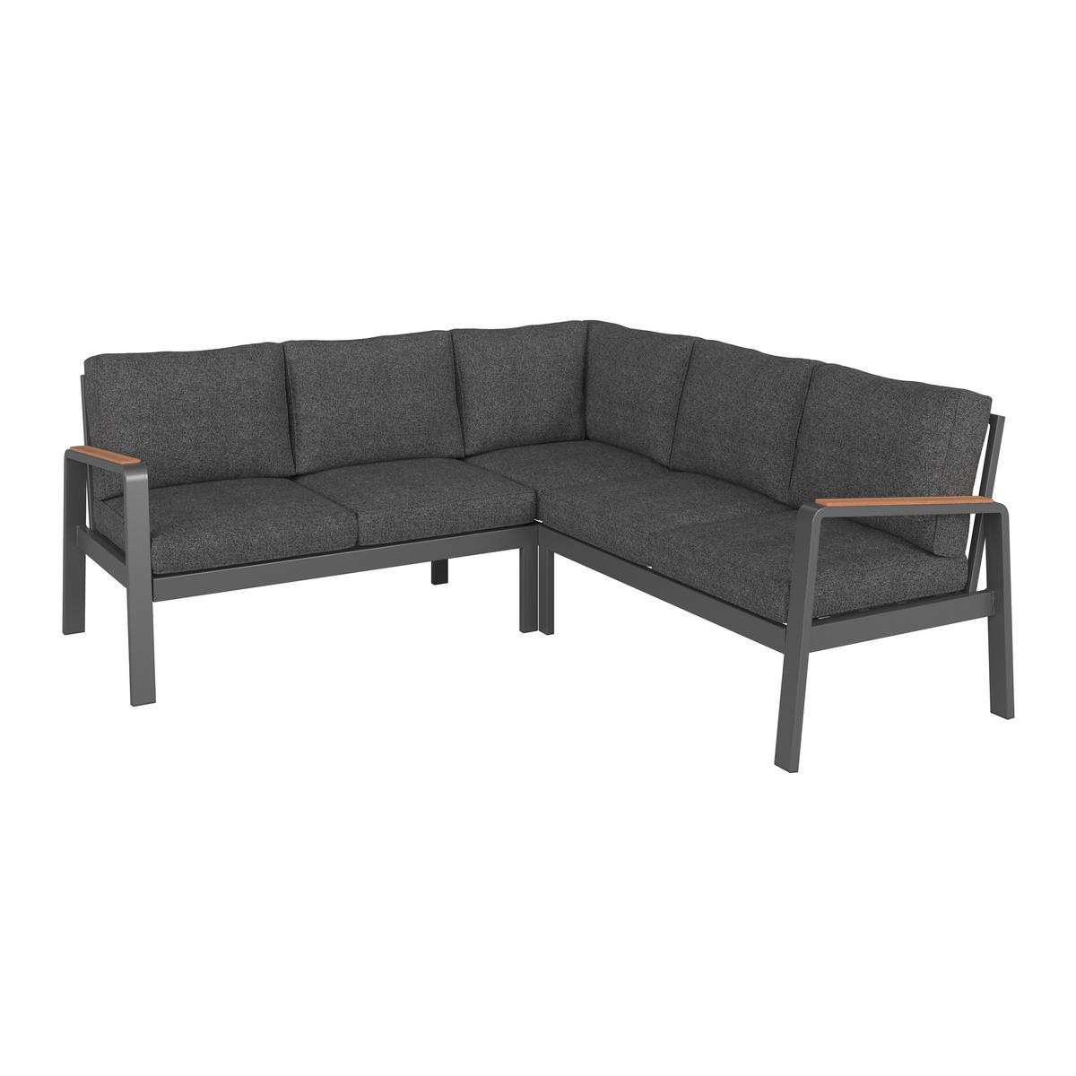 LOUNGEGARNITUR 4-teilig  193/193 cm  Aluminium  - Anthrazit/Schwarz, MODERN, Keramik/Textil (193/193cm) - Beldano