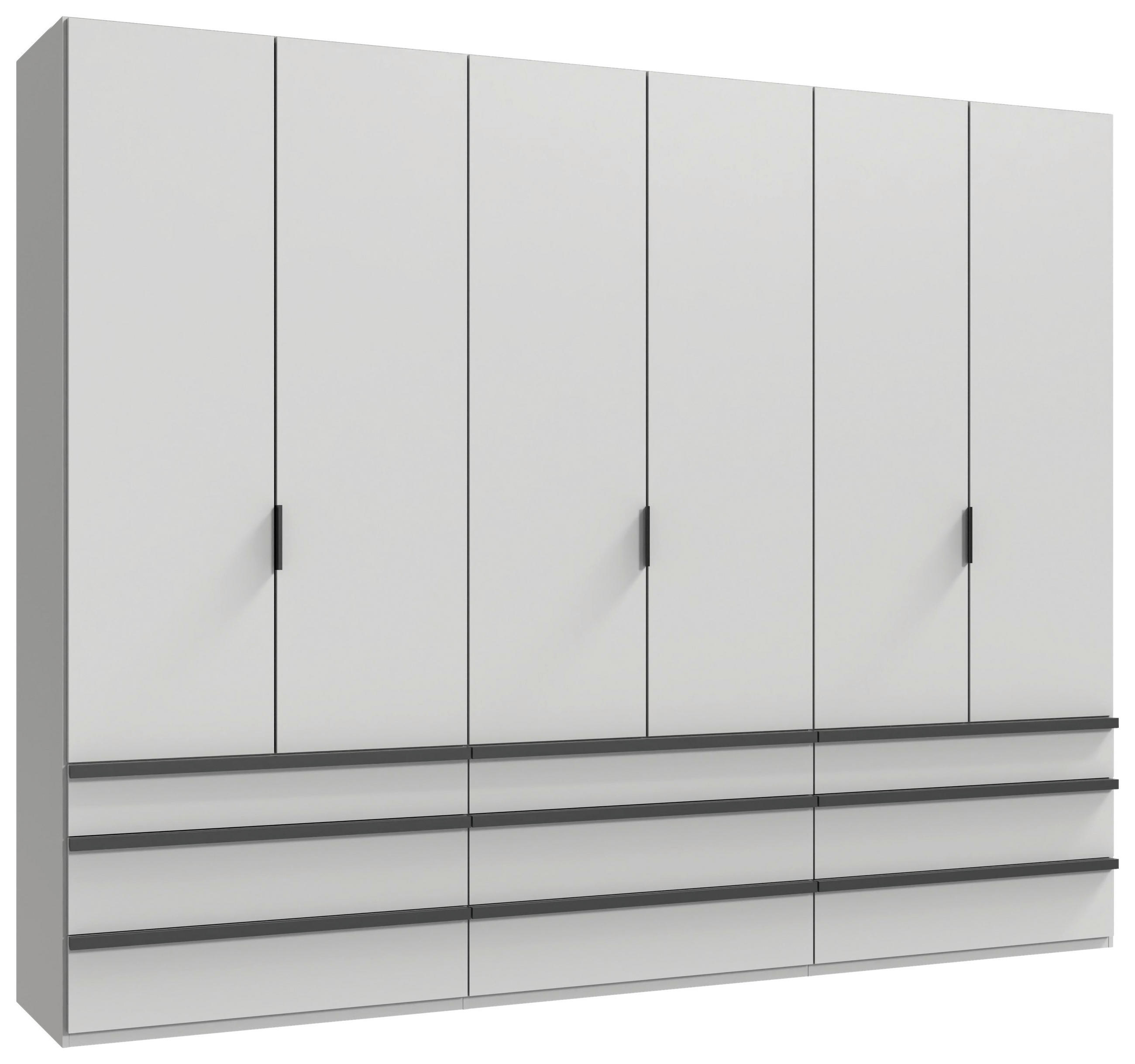 FALTTÜRENSCHRANK 300/216/58 cm 3-türig Weiß  - Schwarz/Weiß, Design, Holzwerkstoff (300/216/58cm) - Boxxx