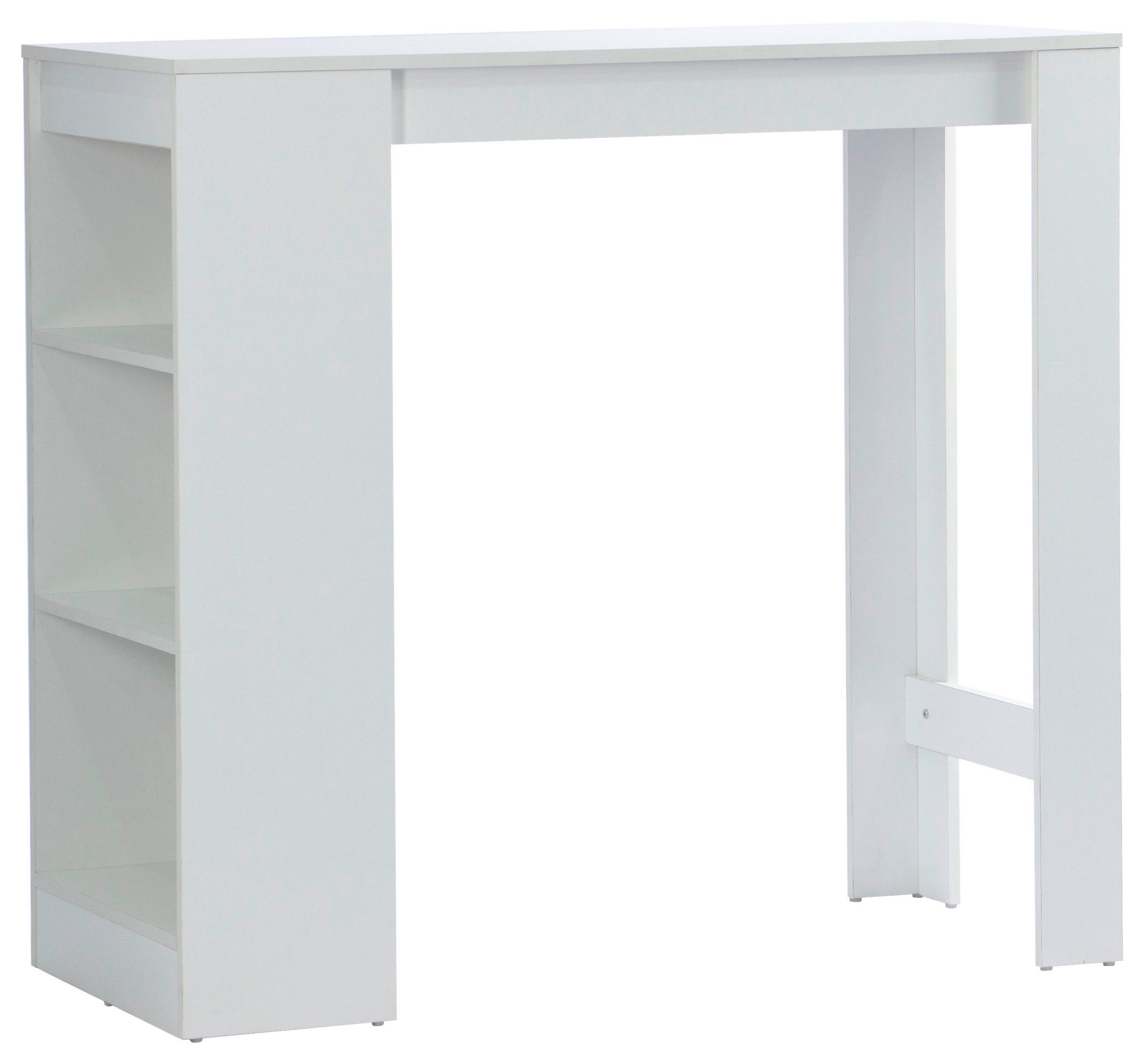 Bartisch Brest 110x103x50 cm Melamin Weiß 3 Ablagen