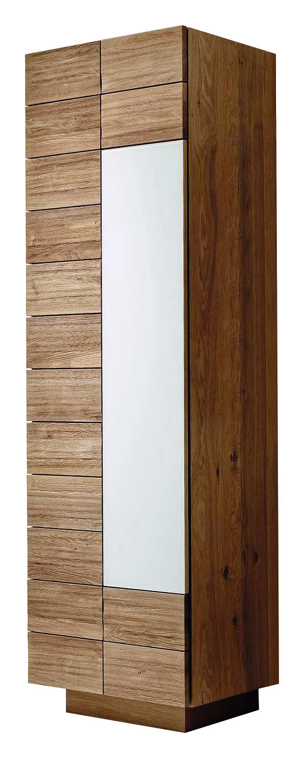 GARDEROBENSCHRANK Wildeiche massiv Eichefarben - Eichefarben, Design, Glas/Holz (64/202/42,5cm) - Voglauer