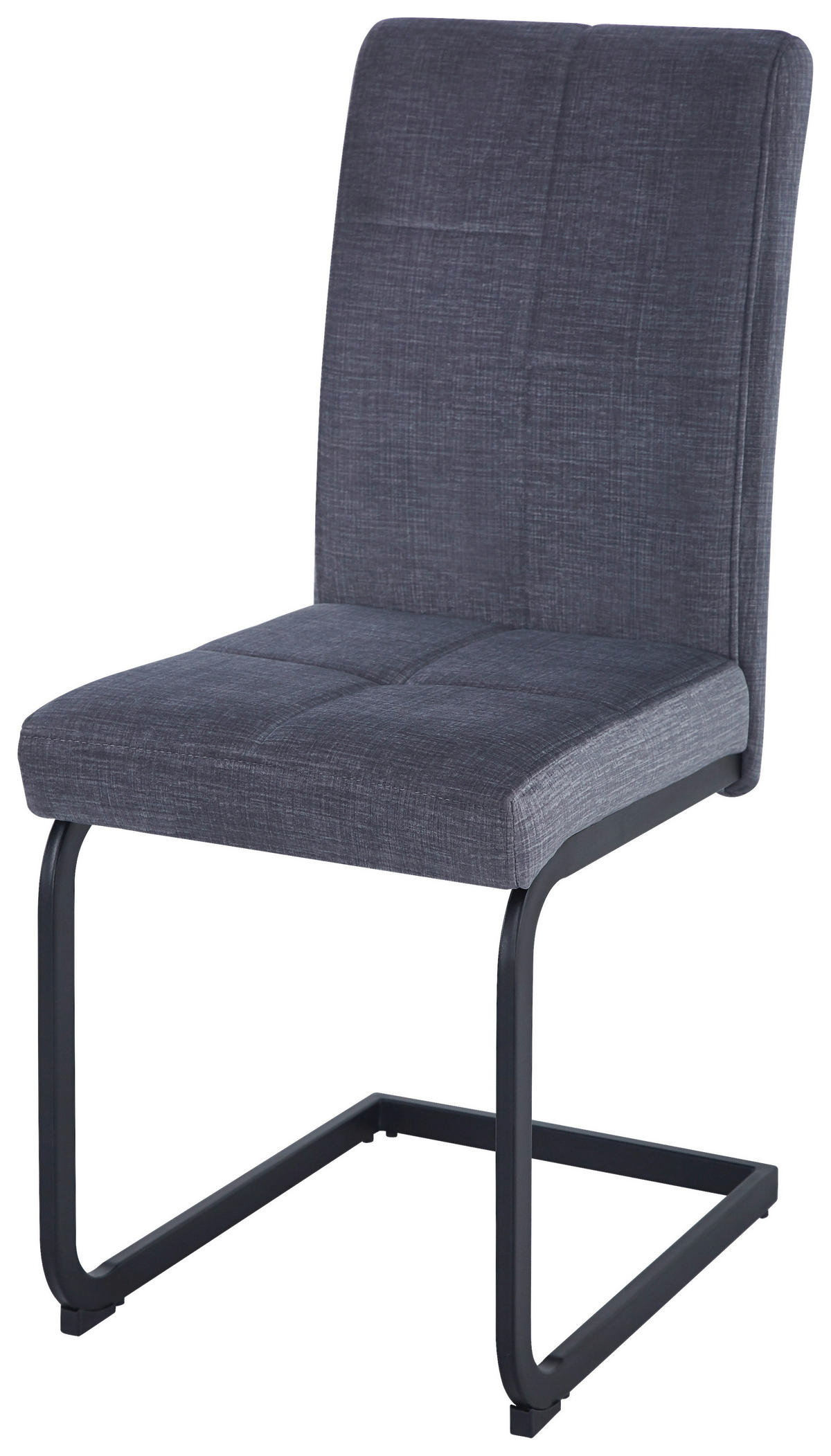 SCHWINGSTUHL  in Eisen Leinenoptik  - Dunkelgrau/Schwarz, KONVENTIONELL, Textil/Metall (41/98/55cm) - MID.YOU