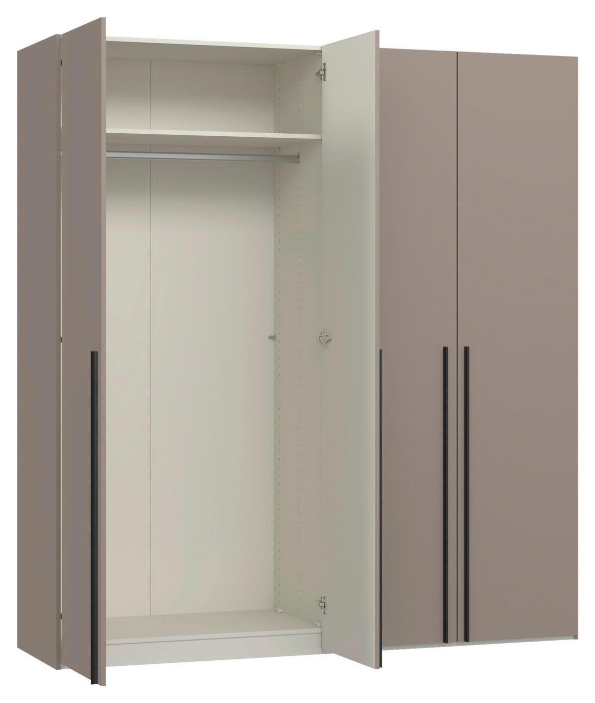 DREHTÜRENSCHRANK  in Hellbraun  - Hellbraun/Schwarz, Design, Holzwerkstoff/Metall (203/220/59cm) - Jutzler