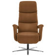 RELAXSESSEL in Leder Karamell  - Edelstahlfarben/Karamell, Design, Leder/Metall (76/119/86cm) - Dieter Knoll