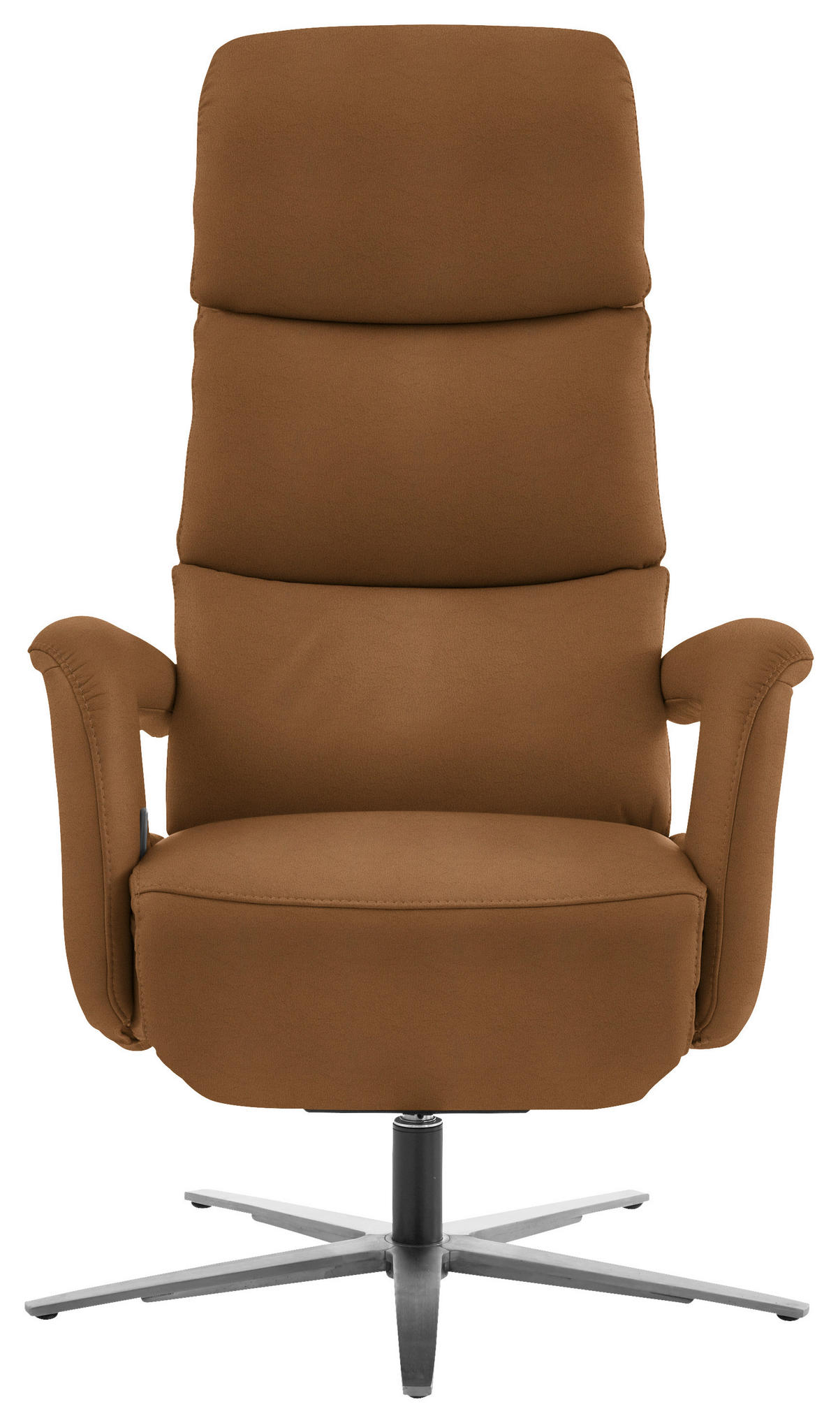 RELAXSESSEL in Leder Karamell  - Edelstahlfarben/Karamell, Design, Leder/Metall (76/119/86cm) - Dieter Knoll