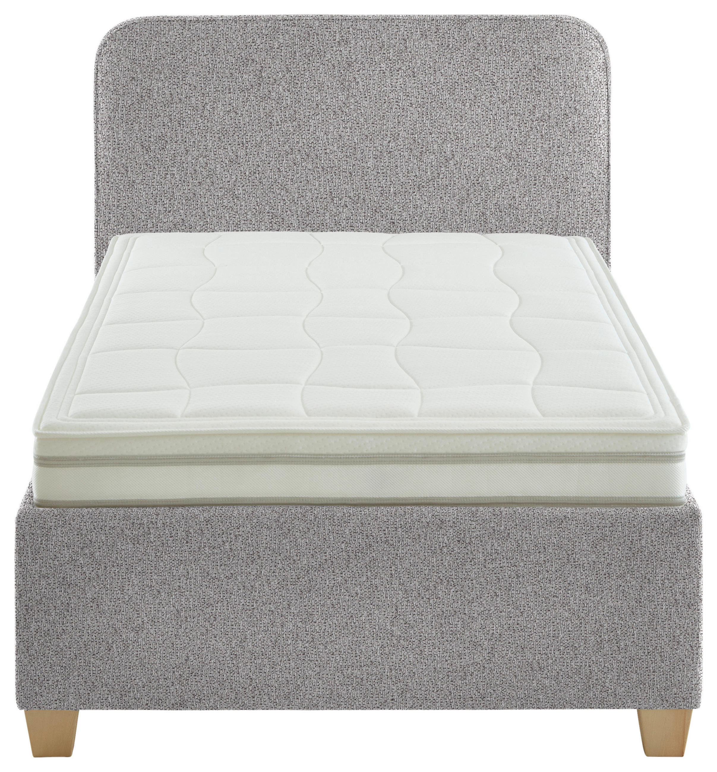 POLSTERBETT 120/200 cm  in Hellgrau  - Weiss/Hellgrau, Konventionell, Holz/Textil (120/200cm) - Beldomo - Sleep