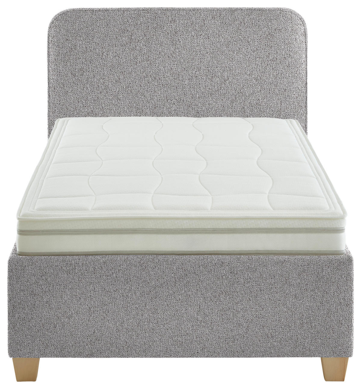 POLSTERBETT 120/200 cm  in Hellgrau  - Weiss/Hellgrau, Konventionell, Holz/Textil (120/200cm) - Beldomo - Sleep