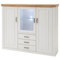 HIGHBOARD Brixen  in 163/142/40 cm  - Eichefarben/Schwarz, Design, Glas/Holzwerkstoff (163/142/40cm) - Landscape