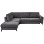 ECKSOFA Dunkelgrau Chenille  - Dunkelgrau/Schwarz, KONVENTIONELL, Textil/Metall (257/275cm) - Carryhome