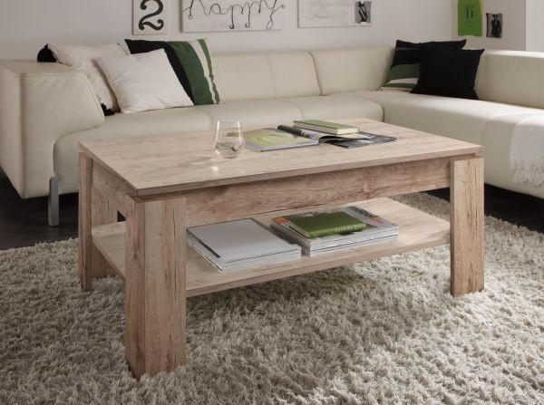 COUCHTISCH 110/65/47 cm rechteckig Eiche San Remo  - Eiche San Remo, Design, Holzwerkstoff (110/65/47cm) - Carryhome