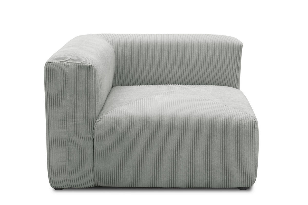 SOFAELEMENT in Cord, Mikrofaser Hellgrau  - Hellgrau/Schwarz, Design, Kunststoff/Textil (108/69/108cm) - MID.YOU