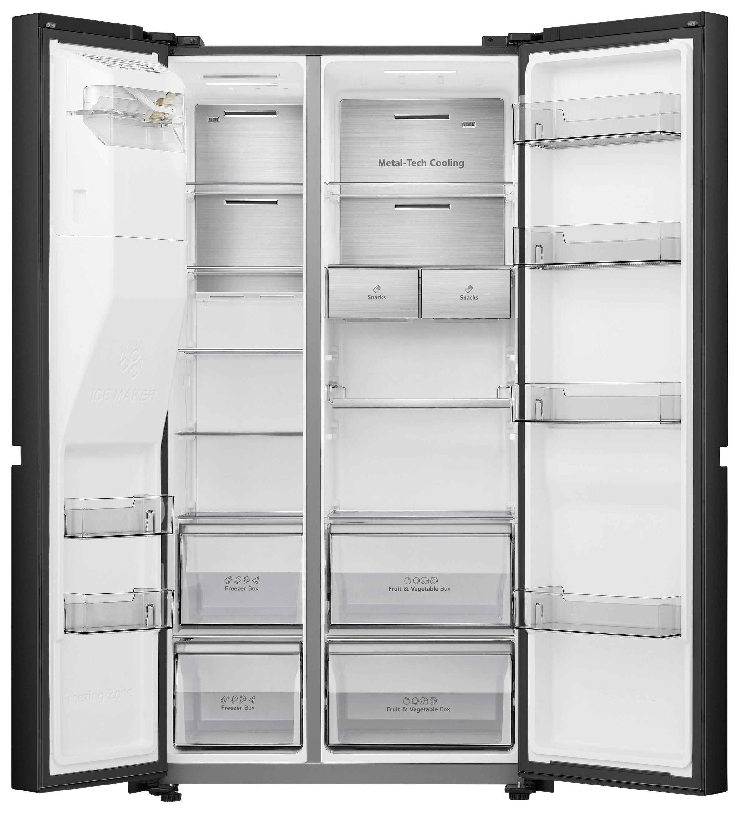 SIDE-BY-SIDE 91/179/73 cm RS818N4IFD  - Schwarz, Basics, Glas/Kunststoff (91/179/73cm) - Hisense