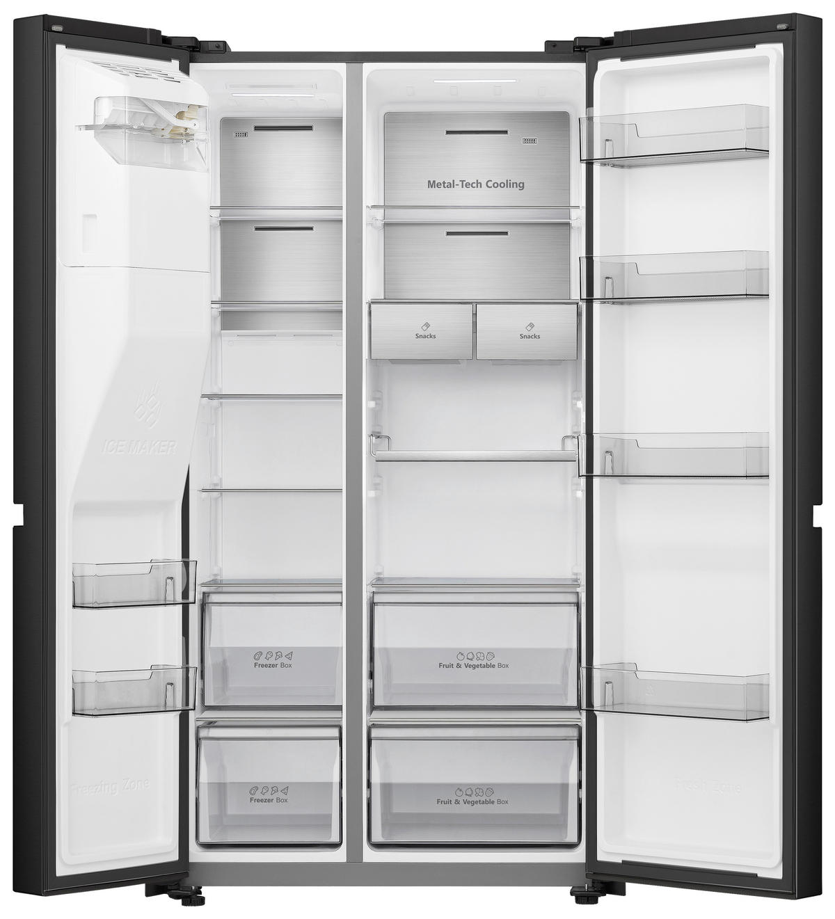 SIDE-BY-SIDE 91/179/73 cm RS818N4IFD  - Schwarz, Basics, Glas/Kunststoff (91/179/73cm) - Hisense