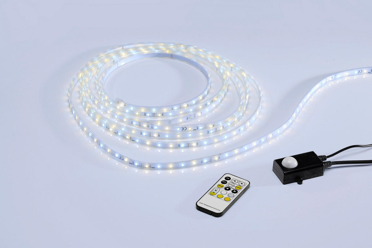 LED-STRIP CCT BEWEGUNGSSENSOR TEANIA 500/1,5/0,5 cm   - Transparent/Weiß, Design, Kunststoff/Metall (500/1,5/0,5cm) - P & B