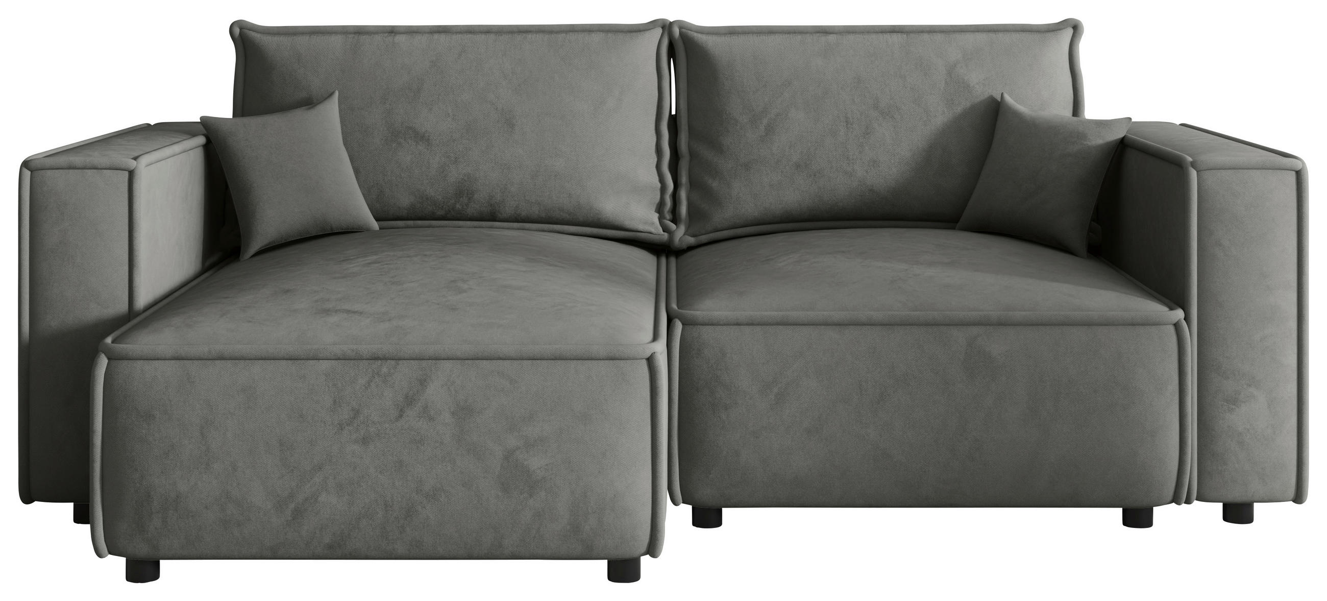 ECKSOFA  in Webstoff Grau  153/250 cm  - Schwarz/Grau, MODERN, Kunststoff/Textil (153/250cm) - Xora