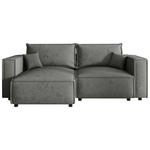 ECKSOFA Grau Webstoff Zierkissen, Rückenkissen, Rücken echt  - Schwarz/Grau, MODERN, Kunststoff/Textil (153/250cm) - Xora