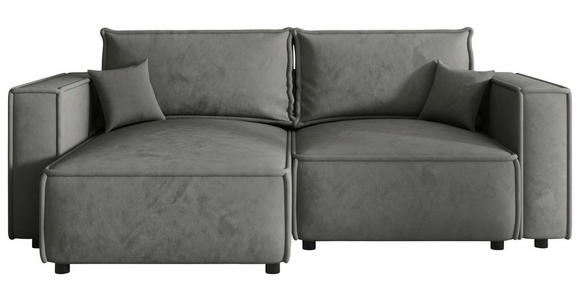 ECKSOFA Grau Webstoff Zierkissen, Rückenkissen, Rücken echt  - Schwarz/Grau, MODERN, Kunststoff/Textil (153/250cm) - Xora