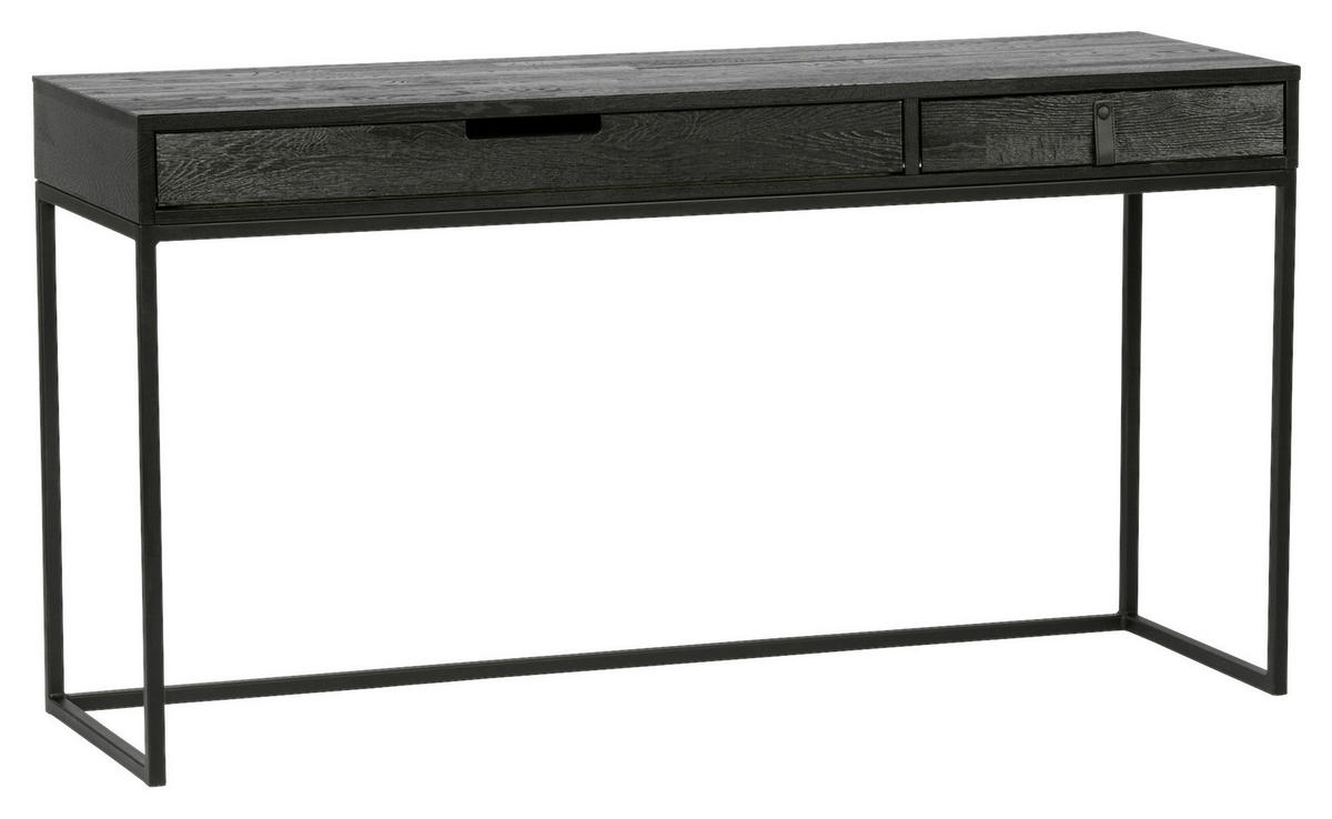 SCHREIBTISCH 140/44/75 cm, Schwarz, Stauraum  - Schwarz, Design, Holz/Metall (140/44/75cm) - Carryhome