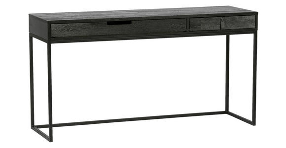 SCHREIBTISCH 140/44/75 cm Schwarz Stauraum  - Schwarz, Design, Holz/Metall (140/44/75cm) - Carryhome