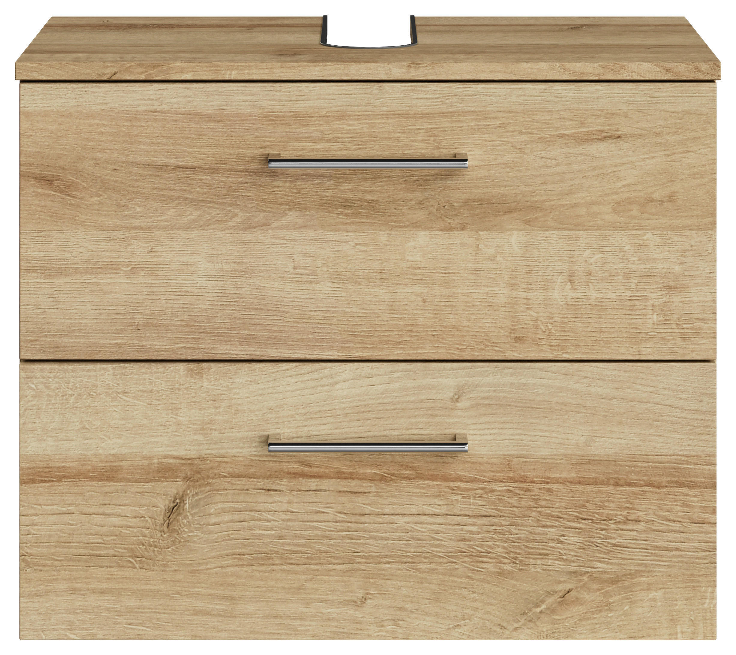 WASCHBECKENUNTERSCHRANK 60/49,8/38,3 cm  - Chromfarben/Hellbraun, KONVENTIONELL, Holzwerkstoff/Metall (60/49,8/38,3cm) - Sadena
