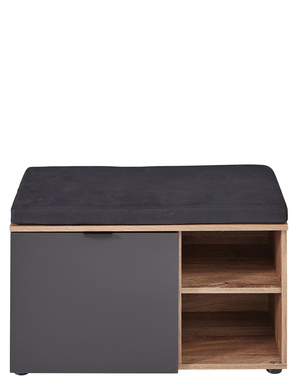 GARDEROBNA KLOP siva, barve hrasta - siva/črna, Moderno, kovina/umetna masa (82/51/38cm) - MID.YOU