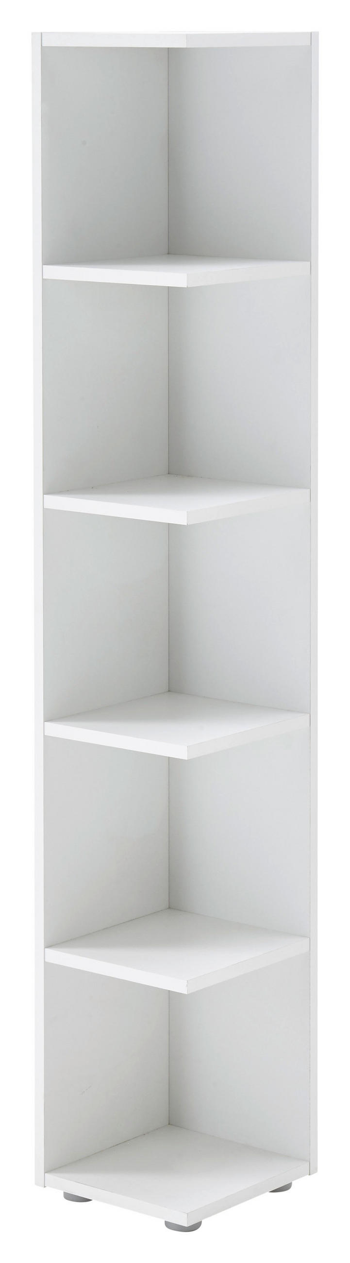 ETAJERĂ DE COLȚ in 24/142/26 cm alb  - alb/gri, Basics, plastic/material pe bază de lemn (24/142/26cm) - Xora