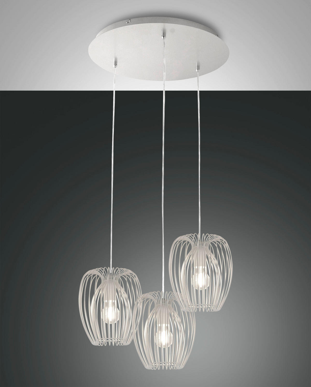 PENDELLEUCHTE Camp 50/200 cm   - Weiß, Design, Metall (50/200cm) - Fabas Luce