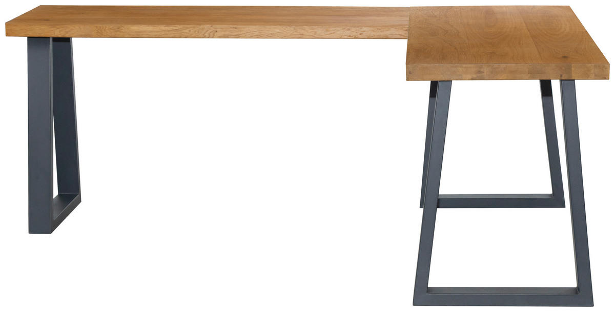 ECKSCHREIBTISCH  in Schwarz, Eichefarben  - Eichefarben/Schwarz, MODERN, Holz/Holzwerkstoff (200/75/160cm) - MID.YOU