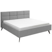 POLSTERBETT 180/200 cm  in Hellgrau  - Hellgrau/Schwarz, KONVENTIONELL, Textil/Metall (180/200cm) - SetOne by Musterring