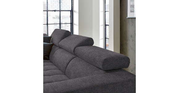 ECKSOFA  in Mikrofaser Grau  207/301 cm  - Schwarz/Grau, Design, Textil/Metall (207/301cm) - Xora