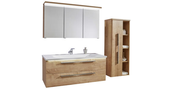 MIDISCHRANK 50/130,8/33 cm - Chromfarben/Eichefarben, KONVENTIONELL, Holzwerkstoff (50/130,8/33cm) - Dieter Knoll