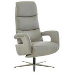 RELAXSESSEL in Leder Greige  - Edelstahlfarben/Greige, Design, Leder/Metall (76/119/86cm) - Dieter Knoll