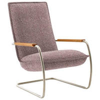 SESSEL in Flachgewebe Rosa  - Edelstahlfarben/Eichefarben, Design, Holz/Textil (76/105/87cm) - Koinor