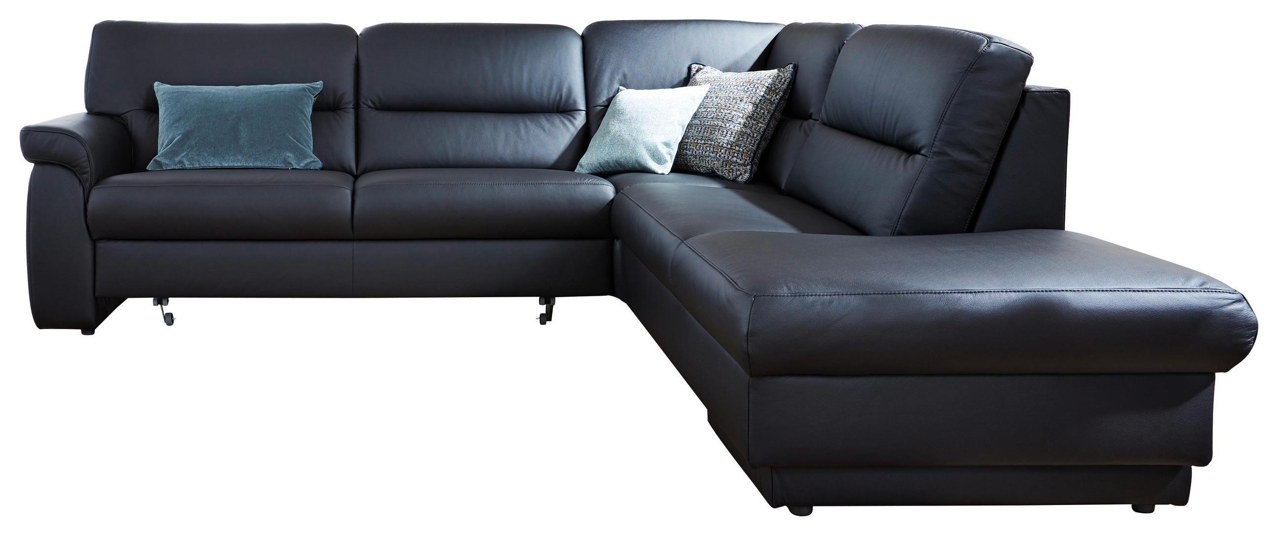 ECKSOFA  in Echtleder Schwarz  - Schwarz, KONVENTIONELL, Leder (267/234cm) - Himolla