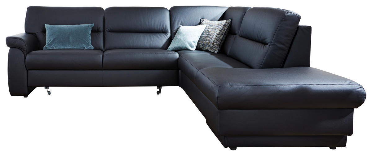 ECKSOFA  in Echtleder Schwarz  - Schwarz, KONVENTIONELL, Leder (267/234cm) - Himolla