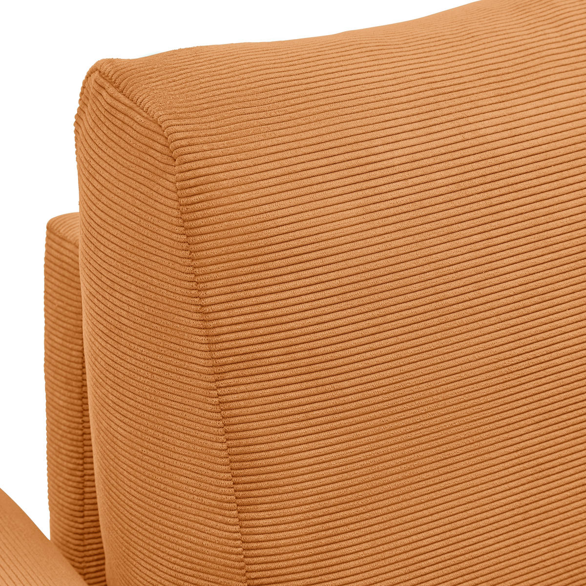 2-SITZER-SOFA Cord Orange  - Schwarz/Orange, Modern, Holz/Textil (150/85/92cm) - MID.YOU