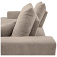 ECKSOFA Taupe Cord  - Taupe/Schwarz, KONVENTIONELL, Textil/Metall (185/250cm) - Carryhome