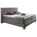 BOXSPRINGBETT 180/200 cm,  in Hellgrau, Matratze, Topper, H2 = mittel  - Silberfarben/Hellgrau, KONVENTIONELL, Kunststoff/Textil (180/200cm) - Carryhome