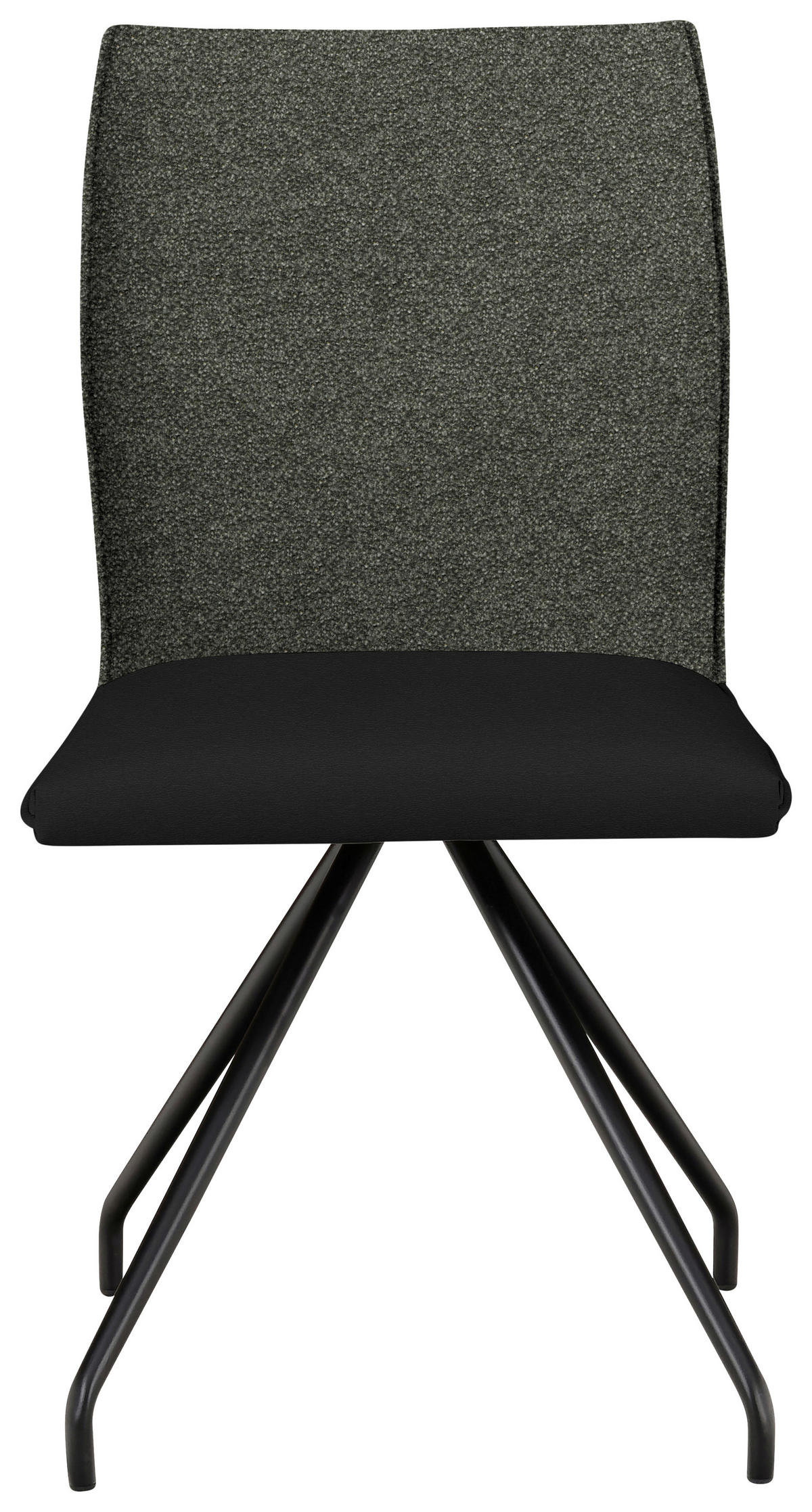 STUHL  in Stahl Mikrofaser Metall, Textil  - Schwarz, Design, Textil/Metall (49/91/60cm) - Moderano