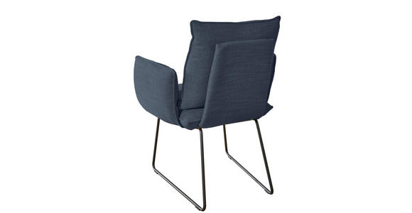 ARMLEHNSTUHL in Stahl Struktur - Schwarz/Dunkelblau, Design, Textil/Metall (65/90/70cm) - Dieter Knoll