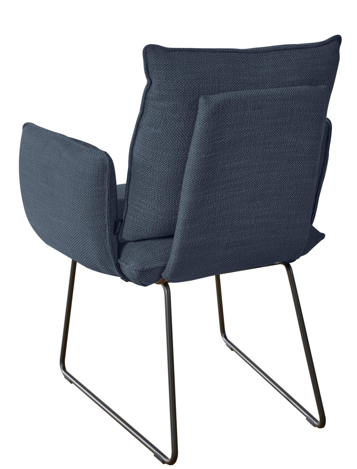 ARMLEHNSTUHL  in Stahl Struktur  - Schwarz/Dunkelblau, Design, Textil/Metall (65/90/70cm) - Dieter Knoll