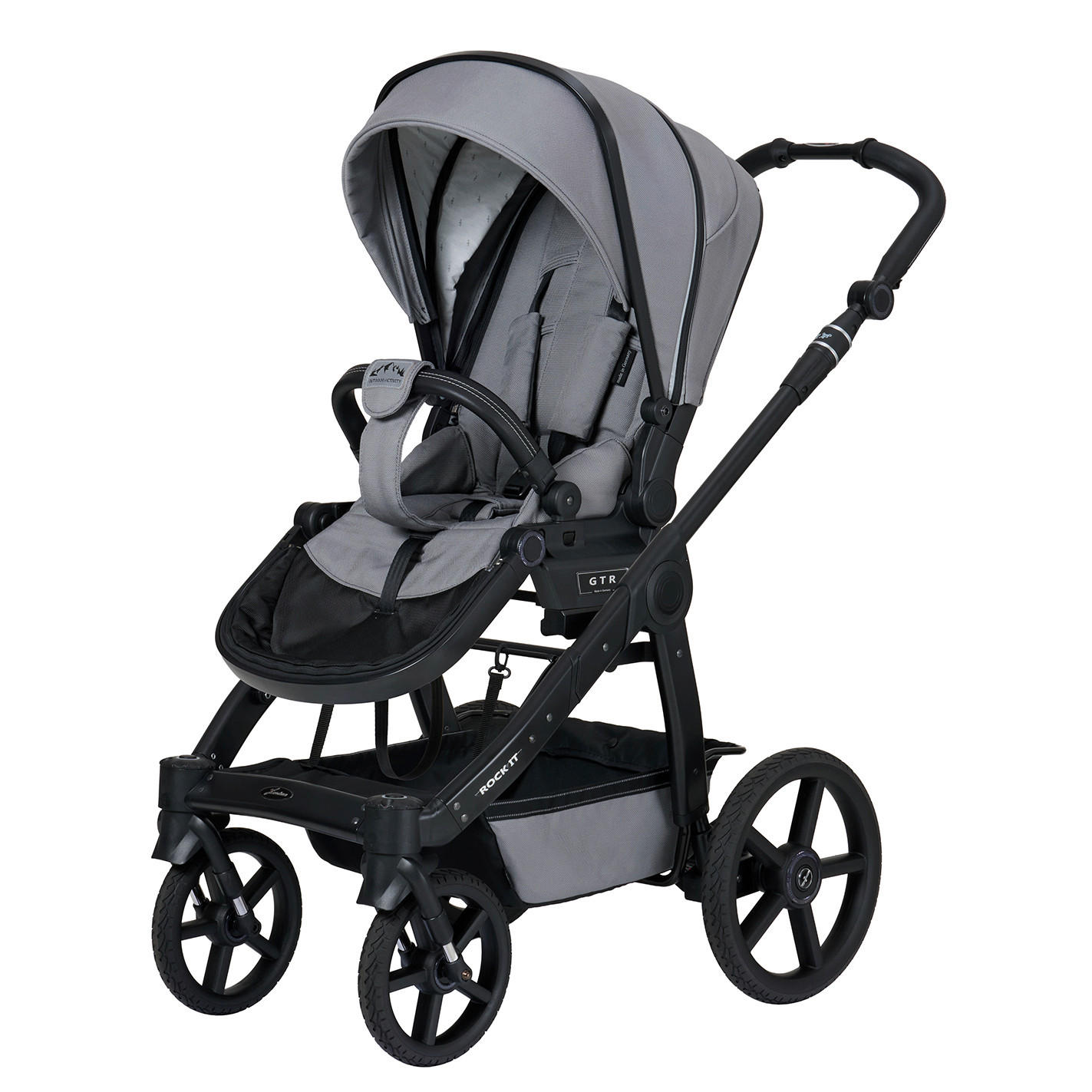 KINDERWAGENSET ROCK IT HB Outdoor - Schwarz/Grau, Basics, Textil/Metall (102/58/120cm) - Hartan